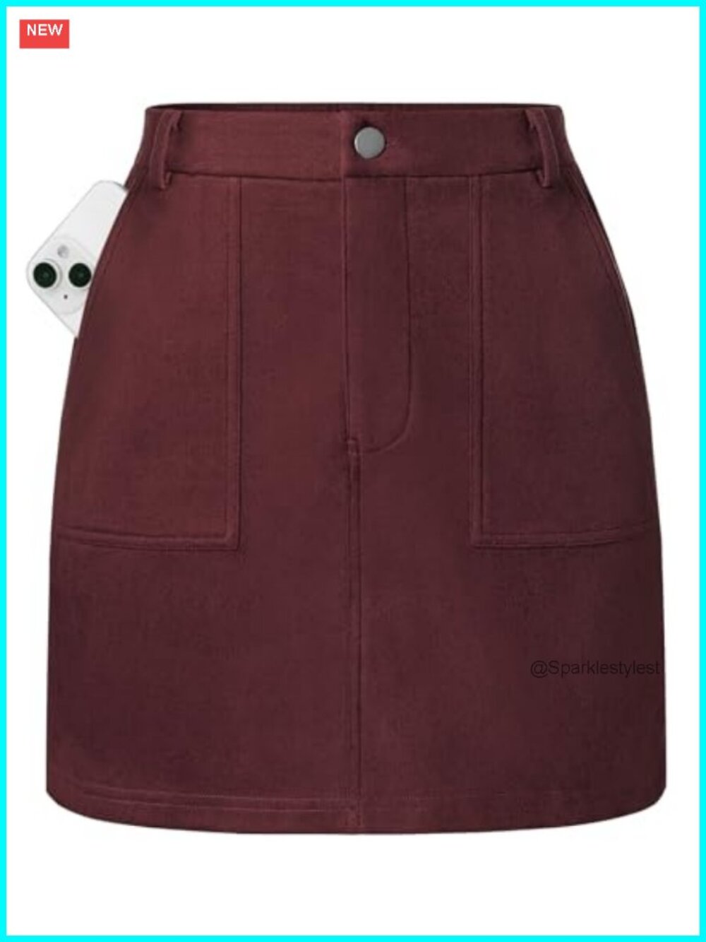 Faux Suede Mini Skirt High Waisted Pencil Skirt with Pockets